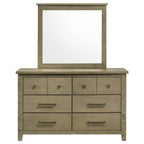 Hazlewood 6-drawer Bedroom Dresser with Mirror Vineyard Oak