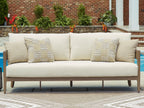 Serene Bay - Sofa With Cushion - Dark Brown / White