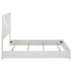 Ives Queen Panel Bed LED Headboard White High Gloss