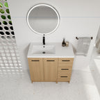 Wall Mounted Floating Bathroom Vanity With Sink, Door & Drawers Modular Cabinet