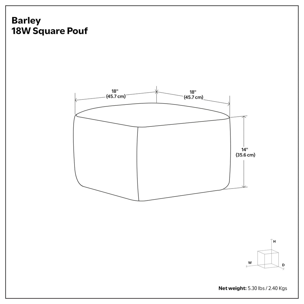 Barley - Square Pouf - White / Beige / Black