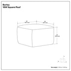 Barley - Square Pouf - White / Beige / Black
