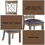 Raphaela - Side Chair (Set of 2) - Black Synthetic Leather & Weathered Cherry
