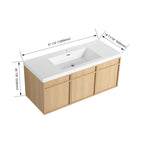 Wall-Mounted Bathroom Vanity With Resin Sink And Soft Closing Doors