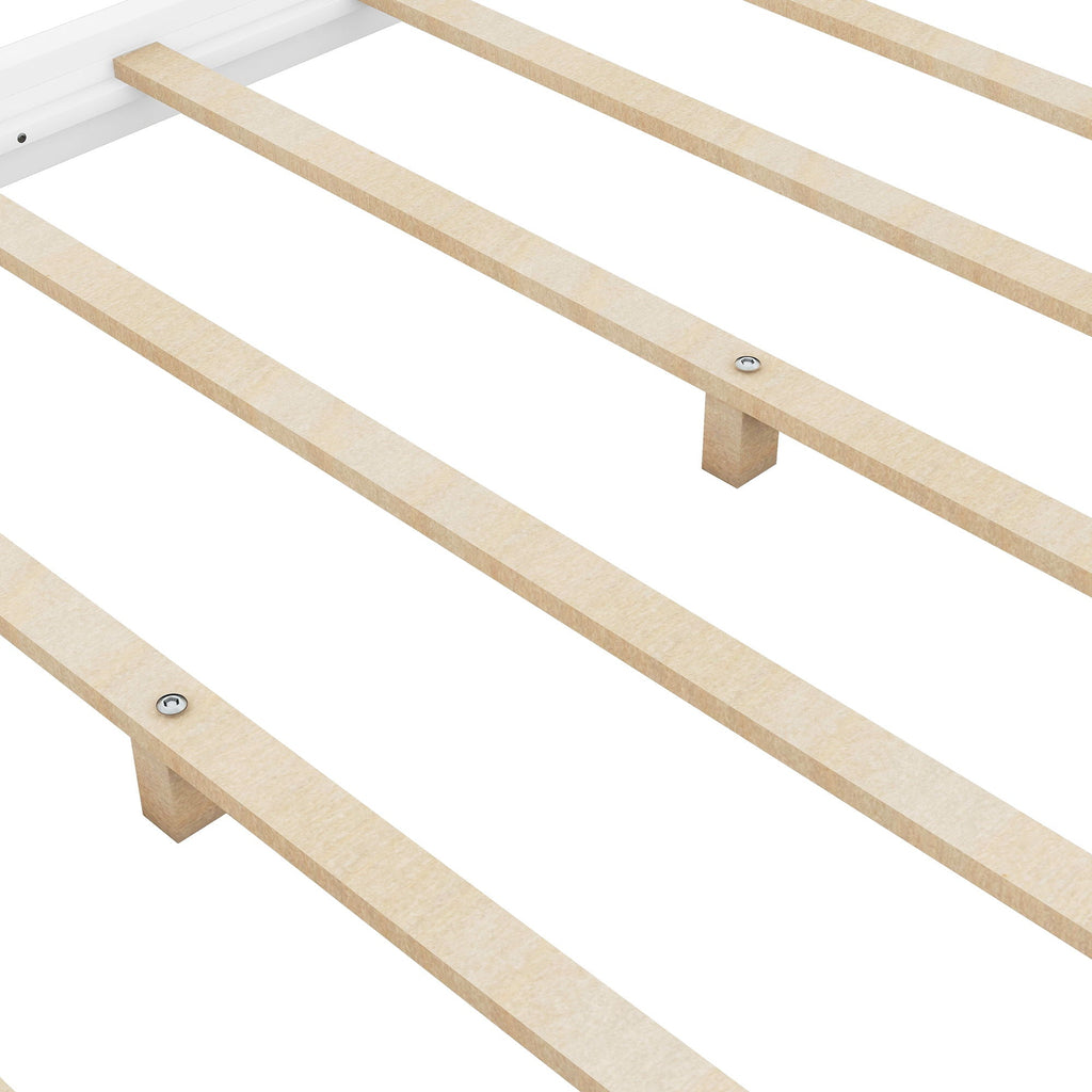 Wood Canopy Platform Bed With Support Legs And Airflow Slats