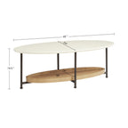 Oval Coffee Table - White / Natural