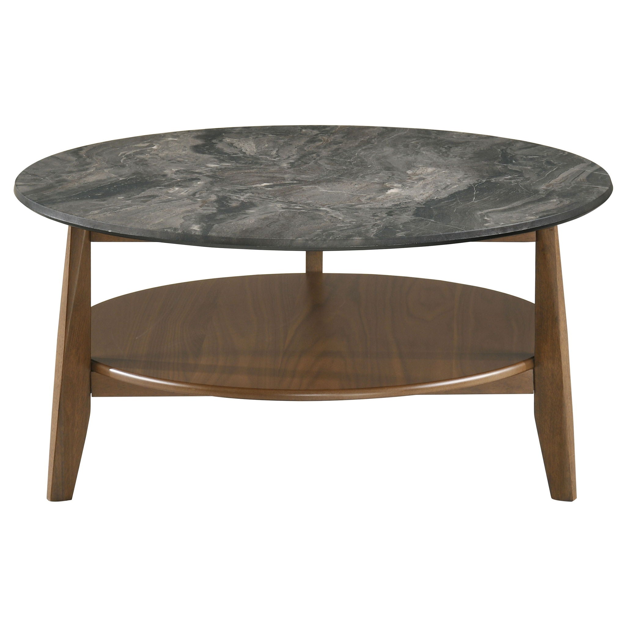 Bradley Round SmartTop Cocktail Coffee Table Smokey Grey and Brown