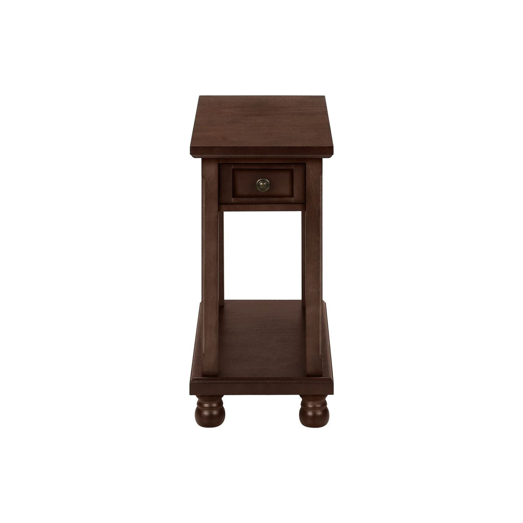 Accent End Table, Storage Drawer, Traditional - Espresso