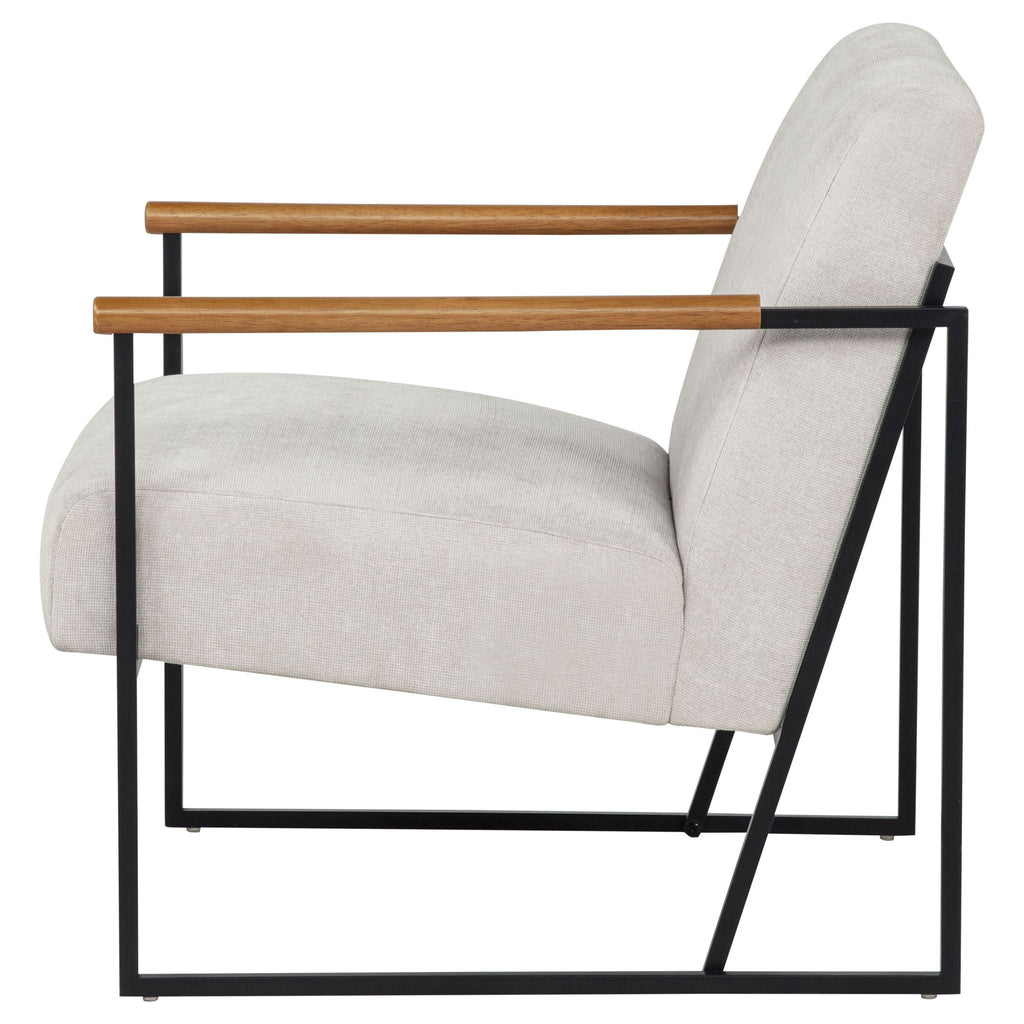 Monsen Fabric Upholstered Metal Frame Accent Chair Ivory