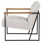 Monsen Fabric Upholstered Metal Frame Accent Chair Ivory