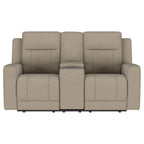 Brentwood Upholstered Motion Reclining Loveseat Taupe