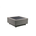 Salena - Patio Sectional Sofa With 4 Pillows & Coffee Table - Beige Fabric & Gray Wicker