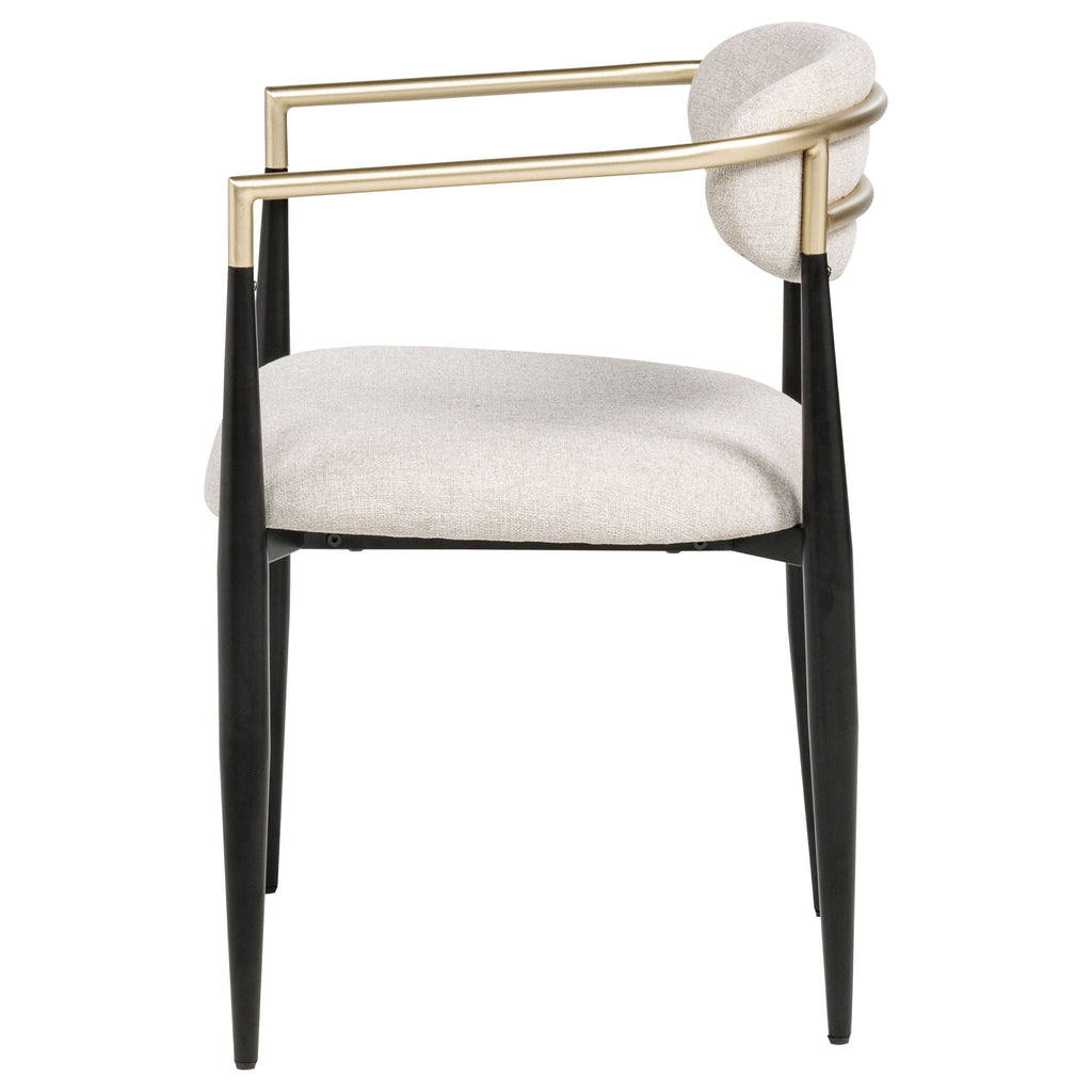 Bradbury Fabric Upholstered Dining Arm Chair Beige (Set of 2)