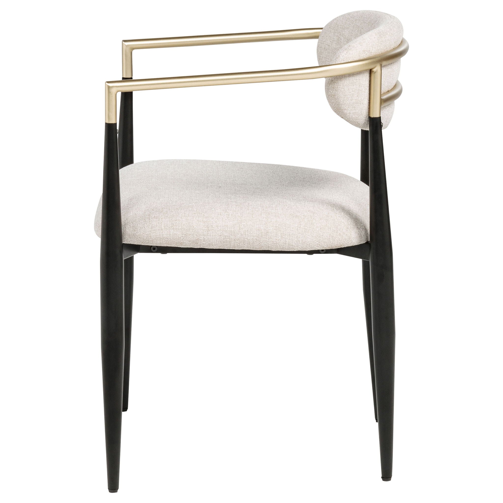 Bradbury Fabric Upholstered Dining Arm Chair Beige (Set of 2)