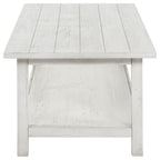 Payne Wood Coffee Table with Shelf Distressed White