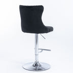 Swivel Barstools Adjusatble Seat Height From 25-33", Modern Upholstered Base Bar Stools With Backs Comfortable Tufted For Home Pub And Kitchen Island (Set of 2)