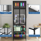 3D Printer Cabinet With Double Layer Filament Storage, T-Shaped Filament Bar, Noise Reducing And Dust Proof Design - Black