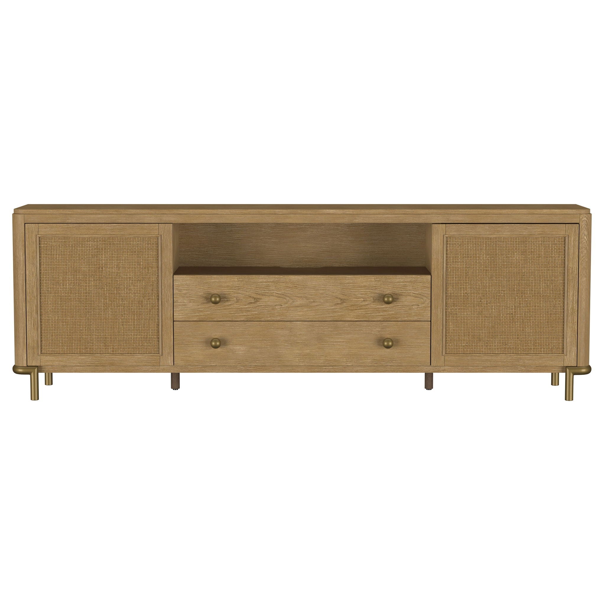 Arini Rattan Cane 2-door TV Stand Media Console Sand Wash