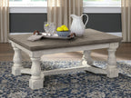Havalance - Rectangular Cocktail Table - Gray / White