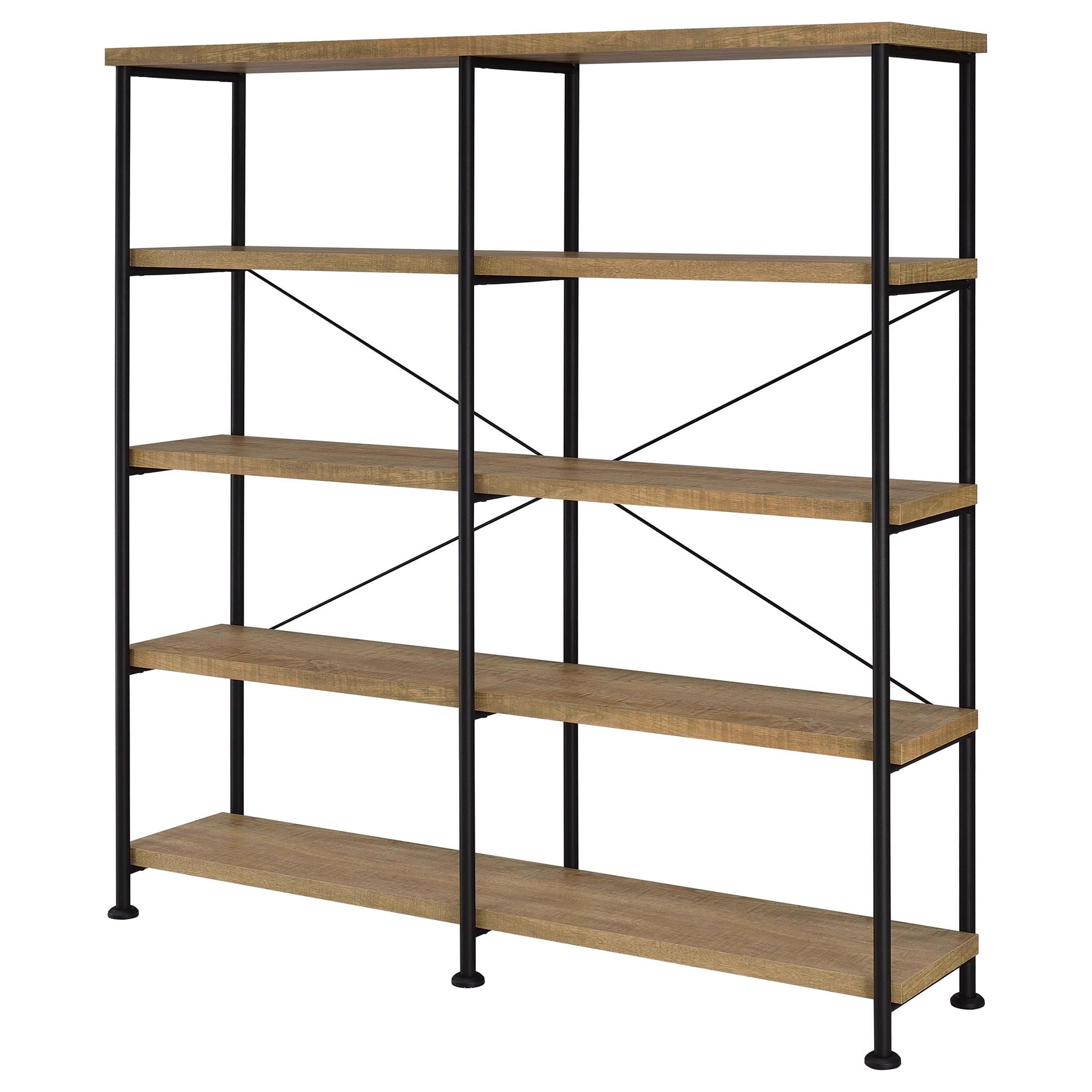 Analiese 63-inch 4-shelf Double Bookshelf Mango