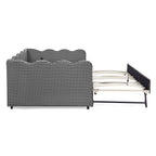 Gingham Daybed With USB Charging Port, Wave-Shaped Design