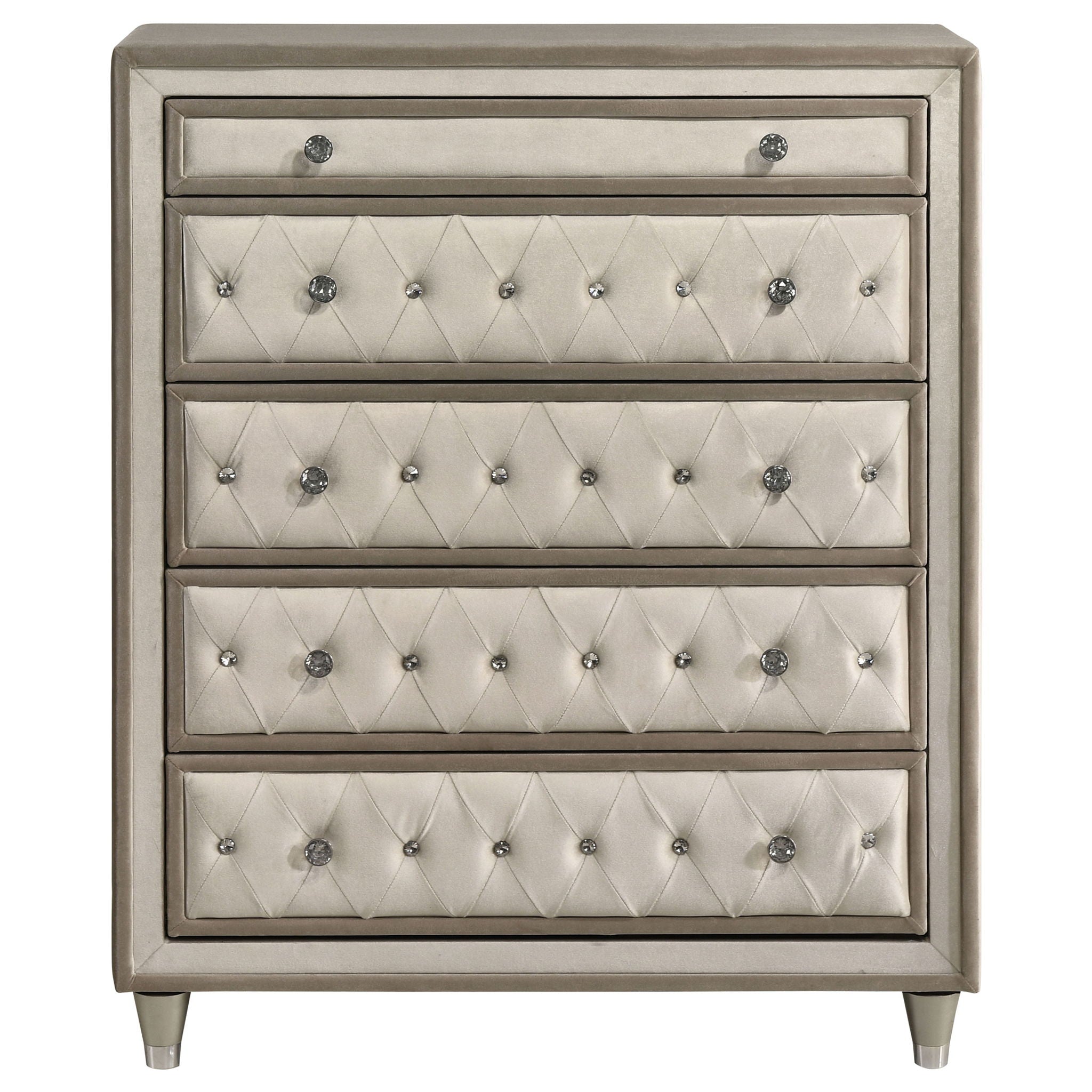 Antonella 5-drawer Bedroom Chest Ivory and Camel