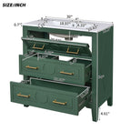 Retro Bathroom Vanity With Sink Combo, Free Standing Single Set With 3 Drawers
