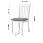 Modern Dining Chair, Wooden Back, Cushion Seats (Set of 2)