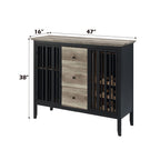 Zudora - Server - Antique Oak & Sandy Black