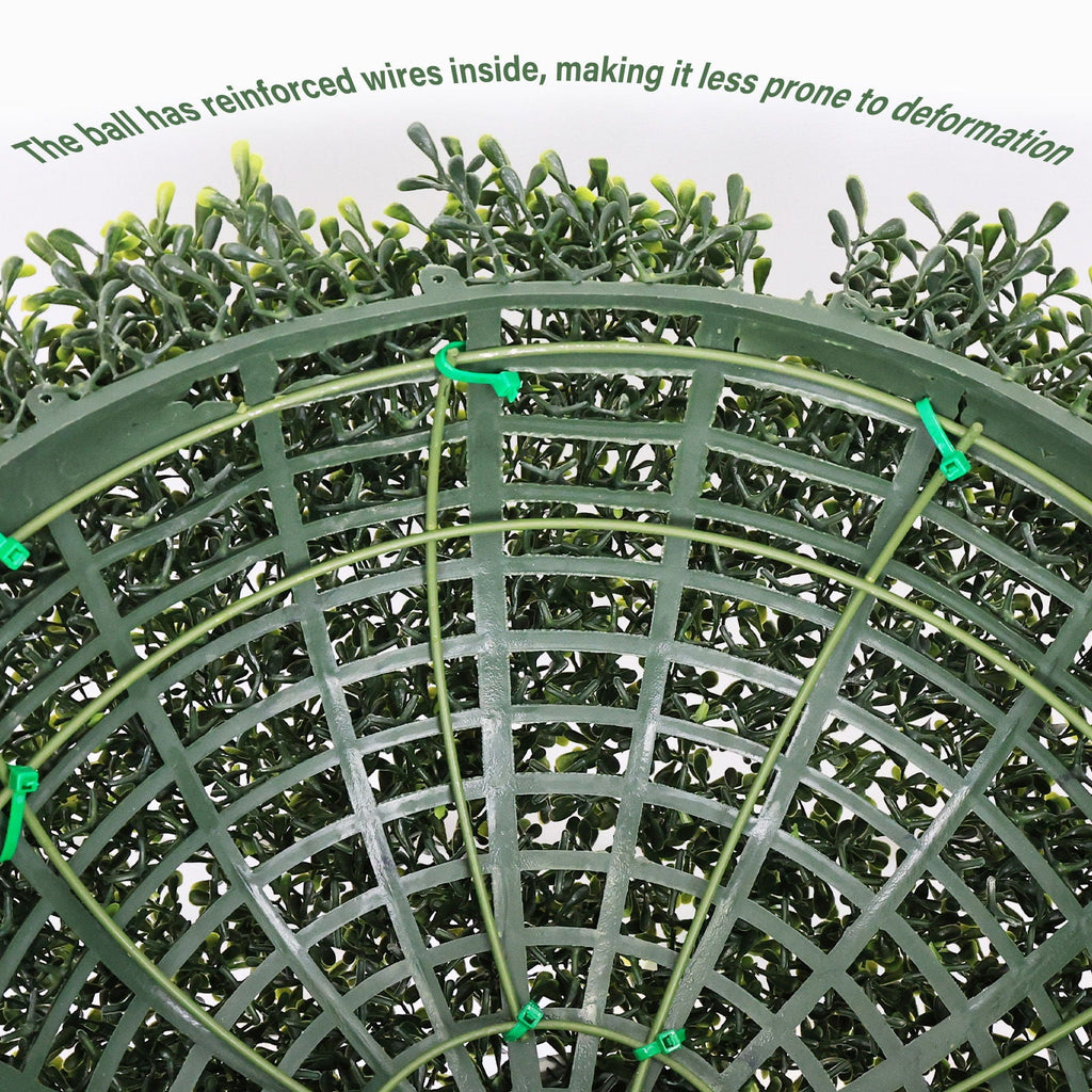 Artificial Topiary Balls, Outdoor Decorative Spheres For Garden (Set of 2) - Green