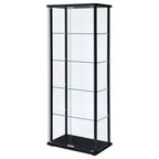 Delphinium 4-Shelf Clear Glass Curio Display Cabinet Black