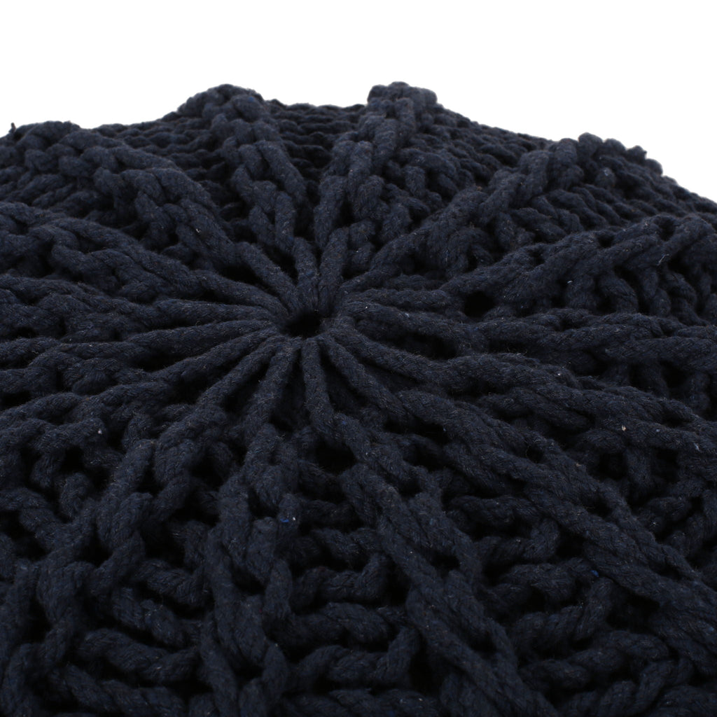 Bordeaux - Knitted Round Pouf Ottoman And Floor Cushion
