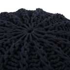 Bordeaux - Knitted Round Pouf Ottoman And Floor Cushion
