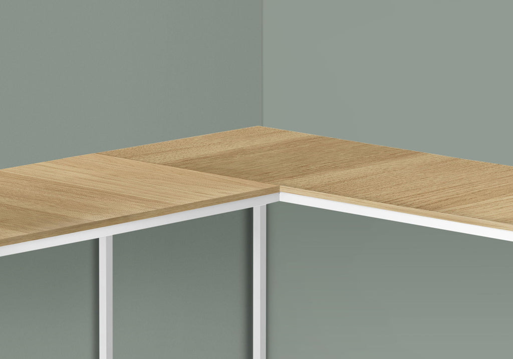 Computer Desk, Home Office, Corner, L Shape, Laptop, Marble Look Contemporary & Modern