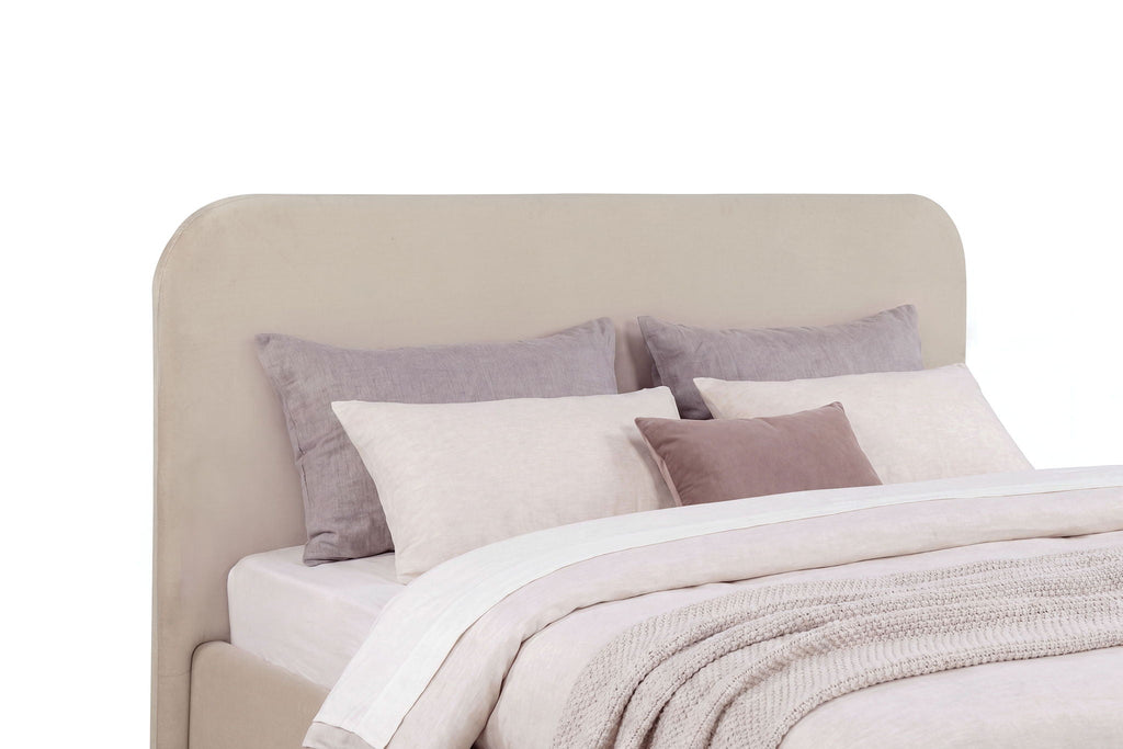 Anders Upholstered Eastern King Storage Lift Platform Bed Beige