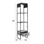 Raziela - TV Stand Side Pier - Concrete Gray & Black