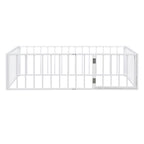 Metal Floor Bed Frame With Fence And Door