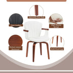 Bentwood Swivel Dining Chairs (Set of 2) - White / Walnut