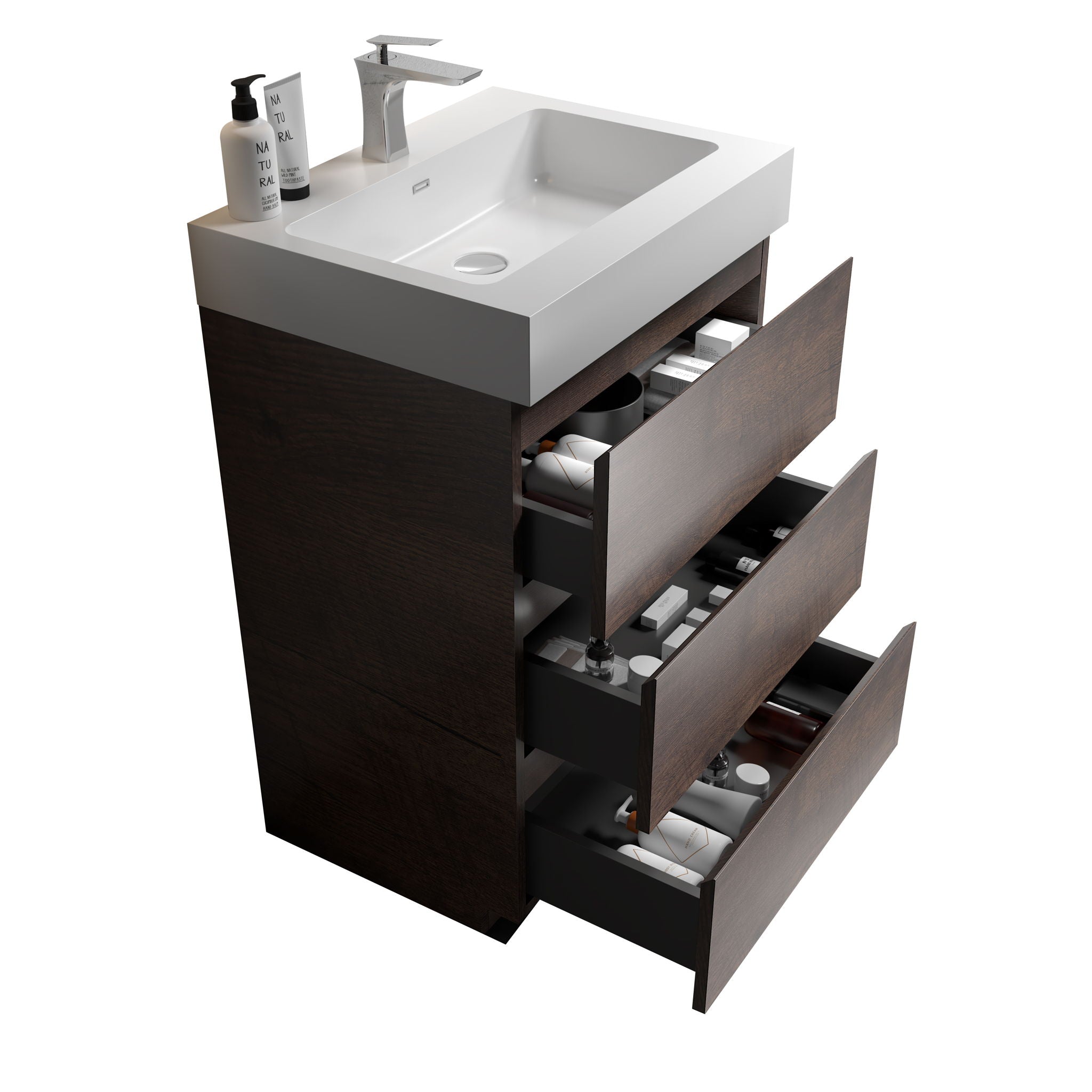 Alice - Bathroom Vanity With Large Storage, Freestanding