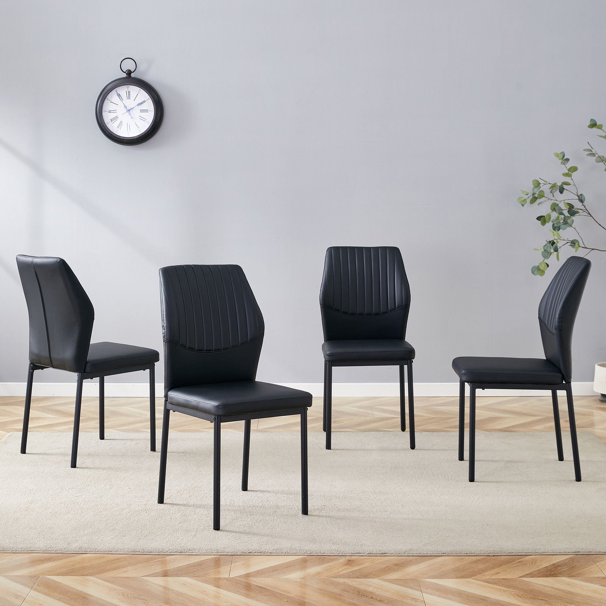 Ergonomic Simple Chair With Metal Leg