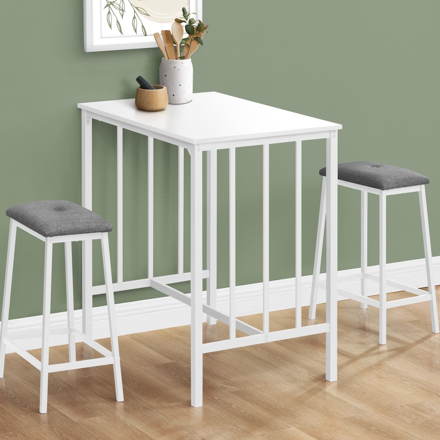 3 Pieces Dining Set, Counter Height, Rectangular, Small, Contemporary & Modern