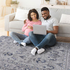 Marfi - 8' X 10' Oriental Area Rug - Gray / Blue