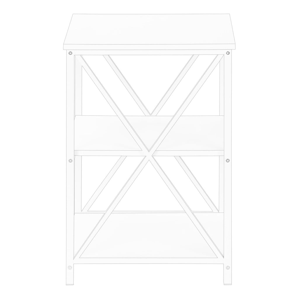 3 Tier Accent Table, Side Marble Look Contemporary & Modern