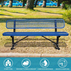 Outdoor Steel Bench With Backrest