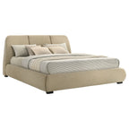 Mokena 46-inch Upholstered California King Platform Bed Brown
