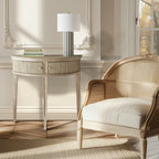 Vintage Inspired Storage Console Table With Fluted Doors
