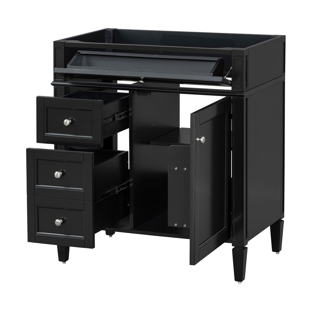 Bathroom Vanity With 2 Drawers And Tip-Out Drawer, Storage Cabinet