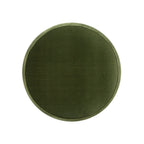 Edward - Round Upholstered Ottoman With Bullion Fringe - Olive Green