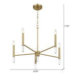 Courtyard - 5 Light Candle Chandelier - Clear / Gold