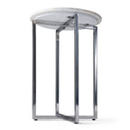 Marsden - Side Table With Polished Base - White / Silver